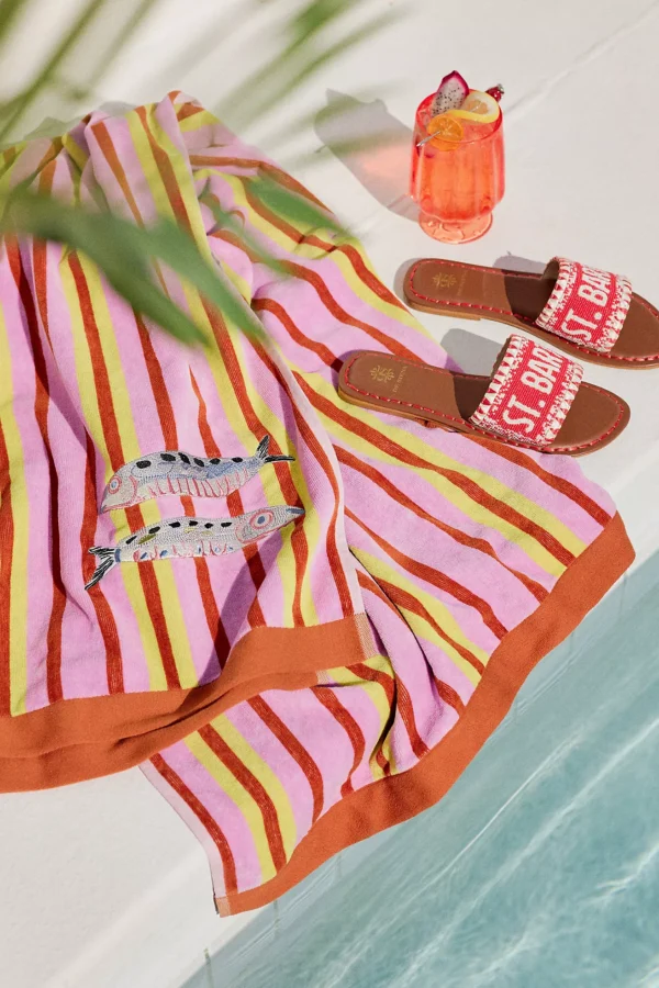 Madison Embroidered Cotton Beach Towel