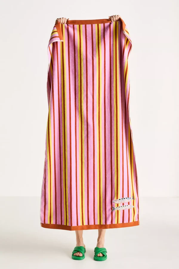 Madison Embroidered Cotton Beach Towel