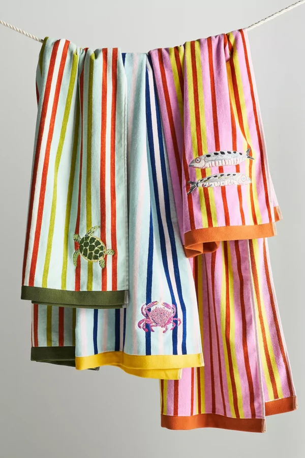 Madison Embroidered Cotton Beach Towel